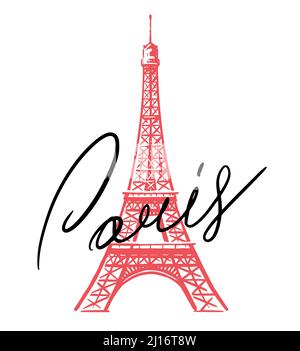 Torre Eiffel francese. Illustrazione vettoriale del simbolo di Parigi, Francia Illustrazione Vettoriale