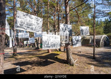 Hel, Polonia - 20 marzo 2022: Museo militare all'aperto. Il Museo Coastal Defense di Hel Foto Stock