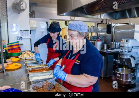 Scuola cena Signore Foto Stock