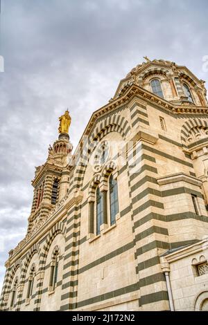 Punti di riferimento di Marsiglia, immagine HDR Foto Stock