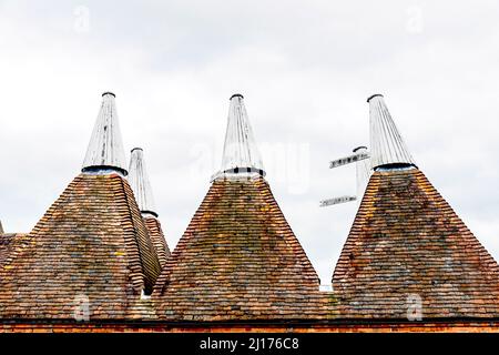 Oast case per la memorizzazione di luppolo; Trockendarre für Hopfen Foto Stock