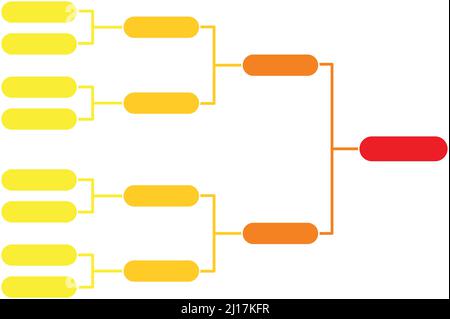 Modello di parentesi quadata del torneo. Programma del campionato dei colori Illustrazione Vettoriale