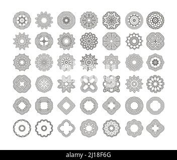 Ripetizione ornamentosa rotonda. Sfondo disegnato a mano. Illustrazione Vettoriale