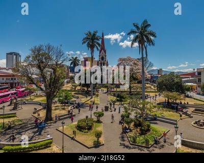 Bella vista aerea della chiesa principale del Merced in San Jose Costa Rica Foto Stock