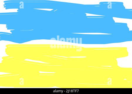 Bandiera di Ucraina dipinta con pennellate Foto Stock