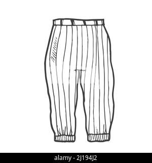 Divisa da baseball Doodle. Abbigliamento sportivo. T-shirt e pantaloni. Vettore Illustrazione Vettoriale