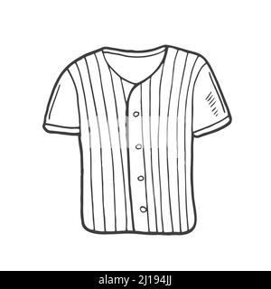 Divisa da baseball Doodle. Abbigliamento sportivo. T-shirt e pantaloni. Vettore Illustrazione Vettoriale