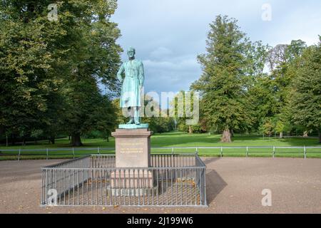 Statua di Frederik VI, Frederiksberg Park, Copenaghen, Danimarca, settembre 24, 2018. Fu re di Danimarca dal 13 marzo 1808 al 3 dicembre 1839 e K. Foto Stock