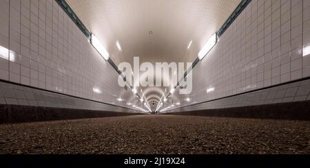 Tunnel Tube, Alter Elbbunnel, Amburgo, Germania Foto Stock