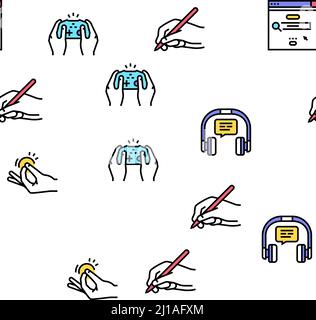 Hobby tempo libero Vector Seamless Pattern Illustrazione Vettoriale
