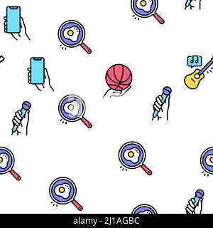 Hobby tempo libero Vector Seamless Pattern Illustrazione Vettoriale