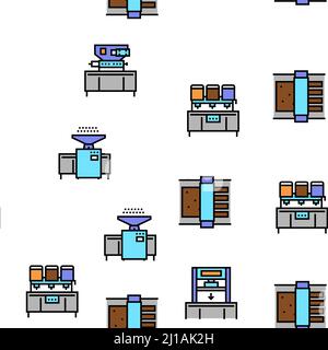 Produzione di cioccolato modello senza giunture vettoriale Illustrazione Vettoriale