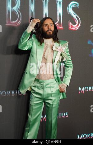 Jared Leto alla fotocall per la prima del film 'Morbio' di Madrid, mercoledì 23 marzo 2022. Cordon Press Foto Stock