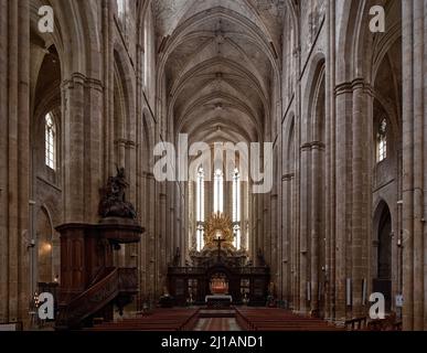 Frankr Saint-Maximin-la-Sainte-Baume Basilika Sainte-Madelaine 60105 Innenraum nach Osten Foto Stock