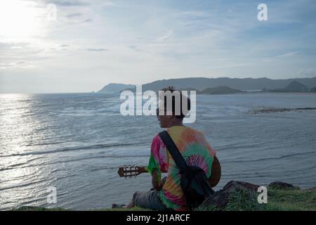 Hils Merese è una destinazione turistica sull'isola di Lombok, che è più spesso visitata dai turisti a causa della sorprendente, Lombok-Indonesia. Foto Stock