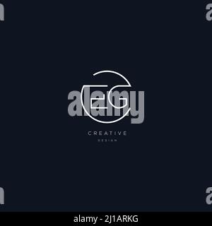 Icona lettera alfabetica logo EG Illustrazione Vettoriale