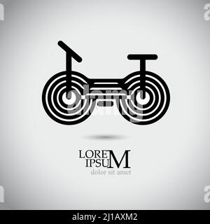 Bici stilizzata con logo. Illustrazione vettoriale Illustrazione Vettoriale