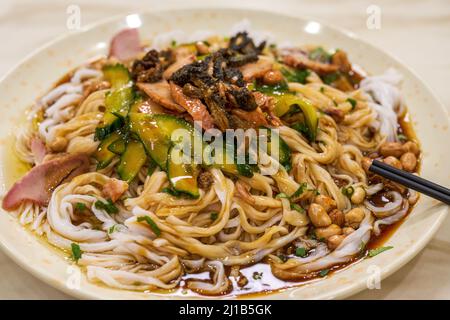 Guangxi dolce, asino e delizioso piatto tradizionale, spaghetti di maiale alla griglia dolci e asini Foto Stock