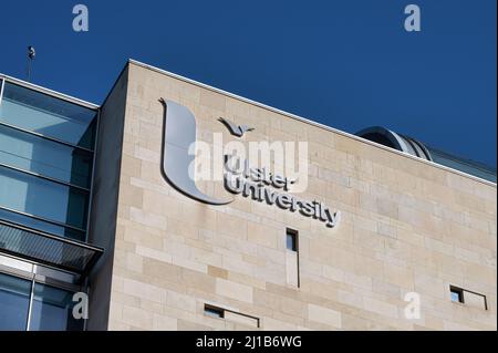 Belfast, UK- Feb 21, 2022:Ulster Univisity a Belfast Irlanda del Nord. Foto Stock