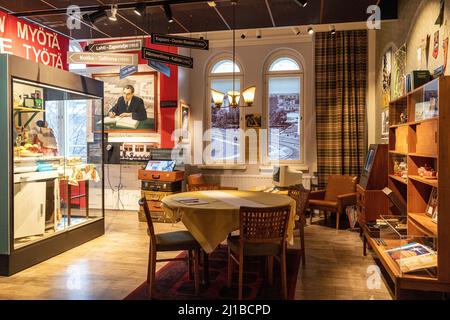 MUSEO LENIN NELLA SALA OPERAIA DI TAMPERE DOVE VLADIMIR ILITCH LENINE E JOSEPH STALIN SI INCONTRARONO SEGRETAMENTE NEL 1905, QUARTIERE KAAKINMAA, TAMPERE, FINLANDIA, EUROPA Foto Stock