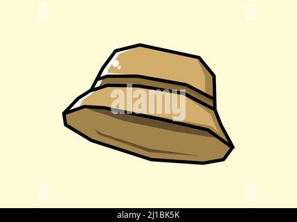colore marrone del design del cappello della benna Illustrazione Vettoriale