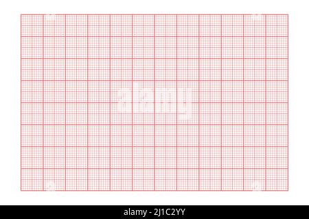 Griglia di carta millimetrica. Astratto sfondo quadrato. Modello geometrico per la misurazione della scala di linee di ingegneria tecnica e scolastica. Vuoto foderato per Illustrazione Vettoriale