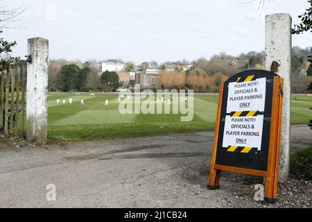 DURHAM CITY, REGNO UNITO. MAR 23rd una visione generale durante la partita MCC University tra Durham UCCE e Durham County Cricket Club all'ippodromo di Durham City giovedì 24th marzo 2022. (Credit: Will Matthews | MI News) Credit: MI News & Sport /Alamy Live News Foto Stock