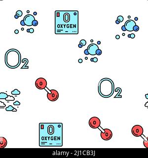 Schema continuo vettore chimico ossigeno O2 Illustrazione Vettoriale