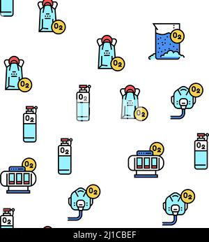 Schema continuo vettore chimico ossigeno O2 Illustrazione Vettoriale