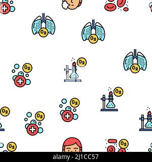 Schema continuo vettore chimico ossigeno O2 Illustrazione Vettoriale