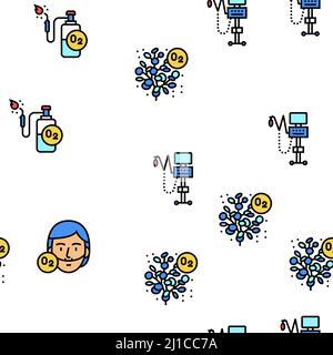 Schema continuo vettore chimico ossigeno O2 Illustrazione Vettoriale