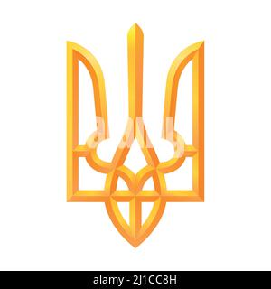 Stemma dell'Ucraina su sfondo bianco. Illustrazione vettoriale Illustrazione Vettoriale
