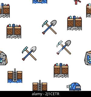 Geologia ricerca campitura senza giunture vettore Illustrazione Vettoriale