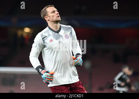 LONDRA, INGHILTERRA - 7 MARZO 2017: Manuel Neuer del Bayern raffigurato prima della seconda tappa della UEFA Champions League Round del 16 tra l'Arsenal FC e il Bayern Munchen all'Emirates Stadium. Copyright: Cosmin Iftode/Picstaff Foto Stock