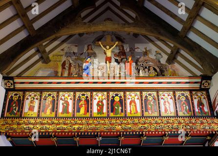 Chiesa di San Teilo ricostruita al National History Museum di St Fagans, Cardiff, Galles Foto Stock