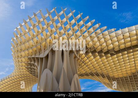 Particolare del Metropol Parasol a Siviglia, noto come Las Setas, Spagna. Foto Stock