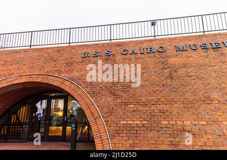 Il Museo del cannoniere USS Cairo, Vicksburg National Military Park, Vicksburg, Mississippi, USA Foto Stock