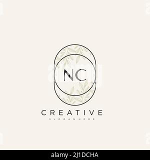 NC Initial Letter Flower Logo Template vettore premium Illustrazione Vettoriale