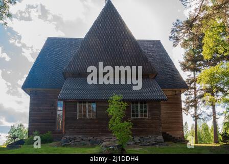 La Chiesa Vecchia di Petäjävesi fu costruita tra il 1763 e il 1765 a Petäjävesi Finlandia Foto Stock