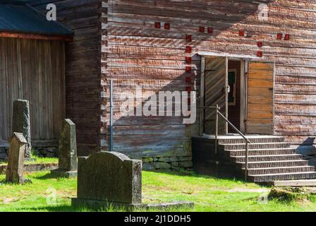 La Chiesa Vecchia di Petäjävesi fu costruita tra il 1763 e il 1765 a Petäjävesi Finlandia Foto Stock