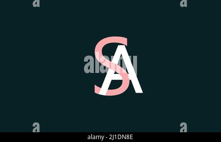 Lettere alfabetiche iniziali logo monogramma SA, AS, S e A. Illustrazione Vettoriale