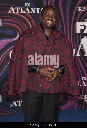 Los Angeles, Stati Uniti. 24th Mar 2022. Brian Tiree Henry camminando sul tappeto rosso all'evento Red carpet per la stagione 3rd della FX 'Atlanta' tenuto al cimitero di Hollywood Forever a Los Angeles, CA il 24 marzo 2022. (Foto di Scott Kirkland/Sipa USA) Credit: Sipa USA/Alamy Live News Foto Stock