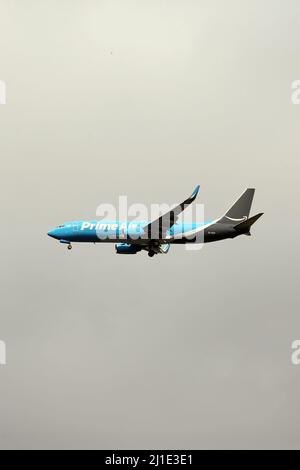 22.08.2021, Germania, bassa Sassonia, Hannover - Boeing 737 di Amazon prime. 00S210822D290CAROEX.JPG [RELEASE MODELLO: NO, RELEASE PROPRIETÀ: NO (c) karo im Foto Stock