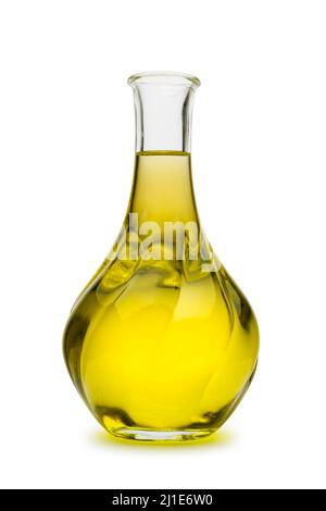 Olio di oliva Bottiglia isolato su sfondo bianco Foto Stock