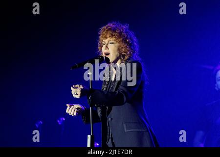 Bergamo, Italia. 24th Mar 2022. Fiorella Mannoia concerto dal vivo al Creberg Teatro. (Foto di Andrea Ripamonti/Pacific Press) Credit: Pacific Press Media Production Corp./Alamy Live News Foto Stock