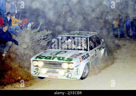 Adartico Vudafieri (ITA) Fabio Penariol (ITA) Fiat 131 Abarth GR4 Jolly Club 2nd posizione Foto Stock