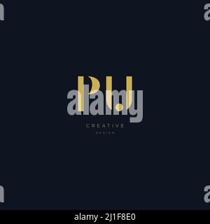 Un logo moderno e audace in PU su sfondo scuro. EPS10, Vector. Illustrazione Vettoriale