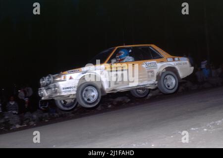 Antero Laine (fin) Juha Piironen (fin) Mitsubishi Lancer Turbo GR4 Ralliart Foto Stock