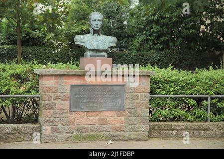 Monumento al combattente dell'indipendenza sudamericano Simón Bolívar, Francoforte, Assia, Germania Foto Stock