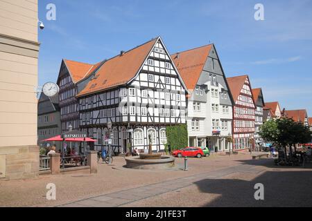 Piazza del mercato a Bad Wildungen, Assia, Germania Foto Stock